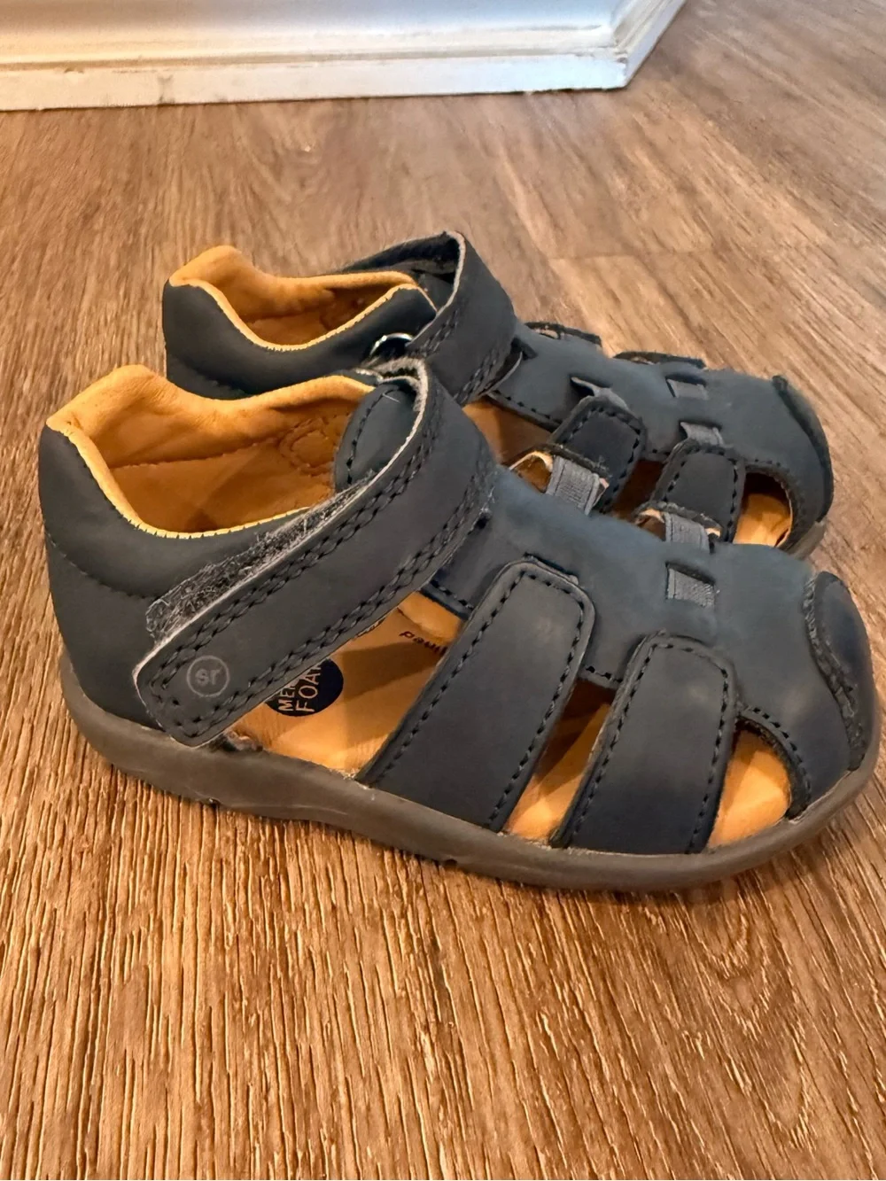 Stride Rite SRTech Archie Sandal Shoes Boys Size 5M Toddler Blue Leather Comfort